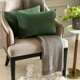 Dark Green Velvet Lumbar Cushion Cover Pack of 2 - Dark Green Velvet Dream