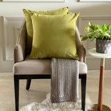 Chartreuse Velvet Throw Cushion Cover