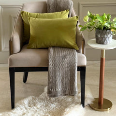 Chartreuse Velvet Dream Lumbar Cushion Cover