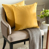 Mustard Yellow Plain Velvet Throw Cushion Cover - Mustard Yellow Velvet
