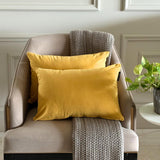 Mustard Yellow Velvet Lumbar Cushion Cover Pack of 2 - Mustard Velvet Dream