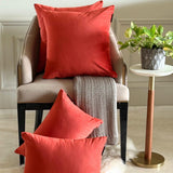 Dark Rust Velvet Lumbar Cushion Cover Pack of 2 - Dark Rust Velvet Dream