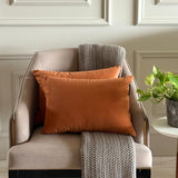 Tan Brown Velvet Lumbar Cushion Cover Pack of 2 - Tan Velvet Dream
