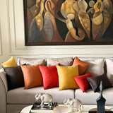 Tan Brown Velvet Lumbar Cushion Cover Pack of 2 - Tan Velvet Dream