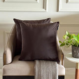 Dark Brown Plain Velvet Throw Cushion Cover - Dark Brown Velvet