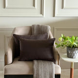 Dark Brown Velvet Lumbar Cushion Cover Pack of 2 - Dark Brown Velvet Dream