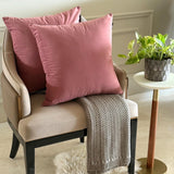 Dusky Pink Plain Velvet Throw Cushion Cover - Dusky Pink Velvet