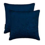 Navy Blue Plain Velvet Throw Cushion Cover - Navy Blue Velvet