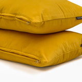 Mustard Yellow Plain Velvet Throw Cushion Cover - Mustard Yellow Velvet
