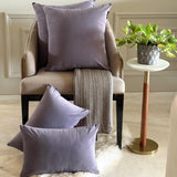 Purple Ash Plain Velvet Throw Cushion Cover - Purple Ash Velvet
