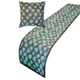 Laguna Drift - Jacquard Blue Decorative Bed Runner and Cushion Cover