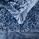 Sapphire Knots - Velvet Blue Decorative Bed Runner and Cushion Cover