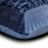 Sapphire Knots - Velvet Blue Decorative Bed Runner and Cushion Cover