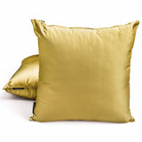 Dull Yellow Plain Satin Throw Cushion Cover - Diull Yellow Slub Satin