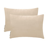Ecru Cream Velvet Lumbar Cushion Cover Pack of 2 - Ecru Cream Velvet Dream
