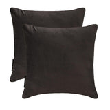 Dark Brown Plain Velvet Throw Cushion Cover - Dark Brown Velvet