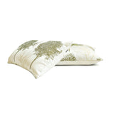Green Jacquard Lumbar Cushion Cover - Misty Evergreen