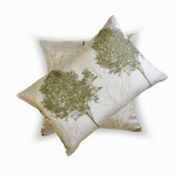 Green Jacquard Lumbar Cushion Cover - Misty Evergreen