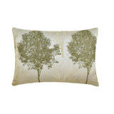 Green Jacquard Lumbar Cushion Cover - Misty Evergreen