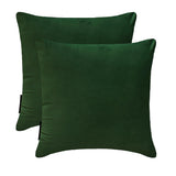 Dark Green Plain Velvet Throw Cushion Cover - Dark Green Velvet