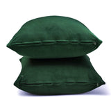 Dark Green Velvet Lumbar Cushion Cover Pack of 2 - Dark Green Velvet Dream