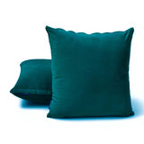 Peacock Plain Velvet Throw Cushion Cover - Peacock Velvet