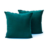 Peacock Plain Velvet Throw Cushion Cover - Peacock Velvet