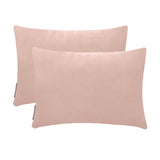 Pastel Peach Velvet Lumbar Cushion Cover Pack of 2 - Pastel Peach Velvet Dream