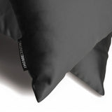 Charcoal Plain Satin Throw Cushion Cover - Charcoal Slub Satin