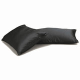 Charcoal Gray Satin Lumbar Cushion Cover Pack of 2 - Charcoal Slub Satin