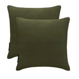 Dark Olive Green Slub Satin Throw Cushion Cover