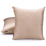 Peach Beige Plain Satin Throw Cushion Cover - Peach Beige Slub Satin