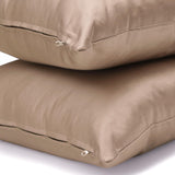 Peach Beige Plain Satin Throw Cushion Cover - Peach Beige Slub Satin