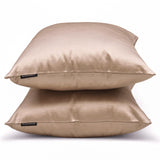 Peach Beige Plain Satin Throw Cushion Cover - Peach Beige Slub Satin