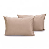 Peach Beige Satin Lumbar Cushion Cover Pack of 2 - Peach Beige Slub Satin