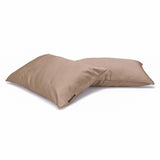 Peach Beige Satin Lumbar Cushion Cover Pack of 2 - Peach Beige Slub Satin