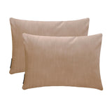 Peach Beige Slub Satin Lumbar Cushion Cover