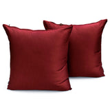 Deep Red Slub Satin - Red Satin Throw Pillow Cover