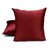 Deep Red Slub Satin - Red Satin Throw Pillow Cover