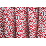 Cayenne Red Scrolls Printed Velvet Fabric By the Metre