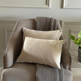 Ecru Cream Velvet Lumbar Cushion Cover Pack of 2 - Ecru Cream Velvet Dream