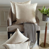 Ecru Cream Velvet Lumbar Cushion Cover Pack of 2 - Ecru Cream Velvet Dream