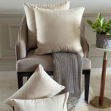 Ecru Cream Plain Velvet Throw Cushion Cover - Ecru Cream Velvet