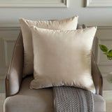 Ecru Cream Plain Velvet Throw Cushion Cover - Ecru Cream Velvet