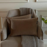 Mocha Brown Velvet Lumbar Cushion Cover Pack of 2 - Mocha Brown Velvet Dream