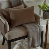 Mocha Brown Velvet Lumbar Cushion Cover Pack of 2 - Mocha Brown Velvet Dream