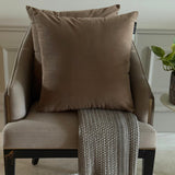 Mocha Brown Velvet Throw Cushion Cover