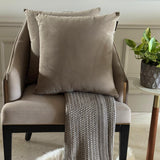 Taupe Velvet Throw Cushion Cover
