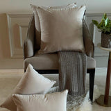 Fawn Plain Velvet Throw Cushion Cover - Fawn Velvet