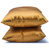 Dark Gold Plain Satin Throw Cushion Cover - Dark Gold Slub Satin